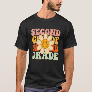 Second Grade Back To School Retro Teacher Daisy Co T-Shirt