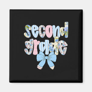 Second Grade Coquette Bow Pencil First Day Back To Magnet