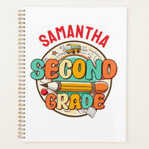 Second Grade – Cute Back to School Supplies Notebo Planner
