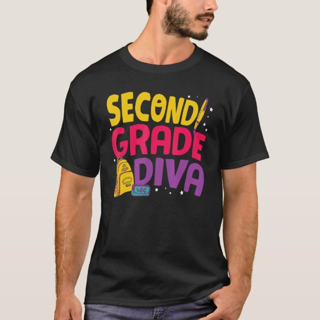 Second Grade Diva  Cute 2nd Grade T-Shirt (Front)