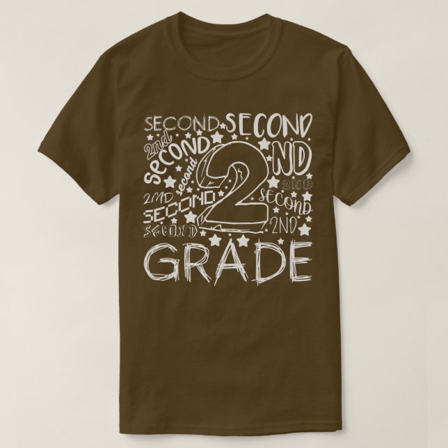 Second Grade Doodle Back To School Student Teacher T-Shirt (Design Front)