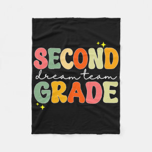 Second Grade Dream Students Team Teacher Back To S Fleece Blanket