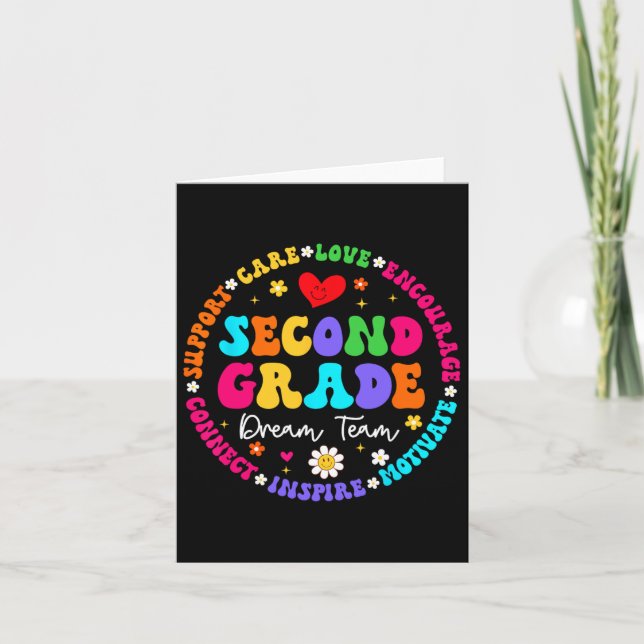 Second Grade Dream Team Back To School Teacher Lov Card (Front)