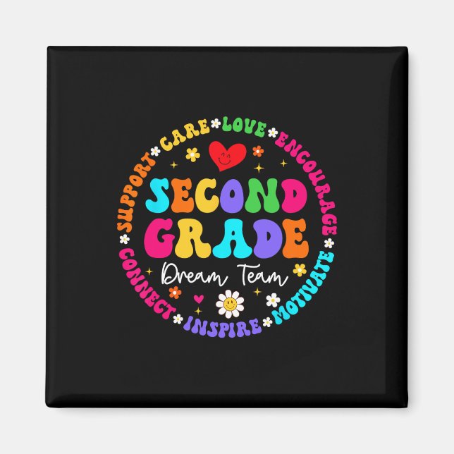Second Grade Dream Team Back To School Teacher Lov Magnet (Front)