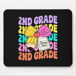 Second Grade Dream Team Pencil Bow Back To School Mouse Pad
