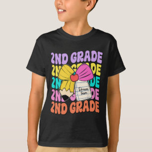 Second Grade Dream Team Pencil Bow Back To School T-Shirt