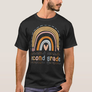 Second Grade Funny Boho Rainbow Back To School  T-Shirt
