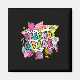 Second Grade Girls Back To School Pastel Cute Retr Magnet