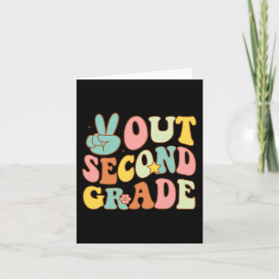 Second Grade Groovy Last Days School 2nd Grade  Card