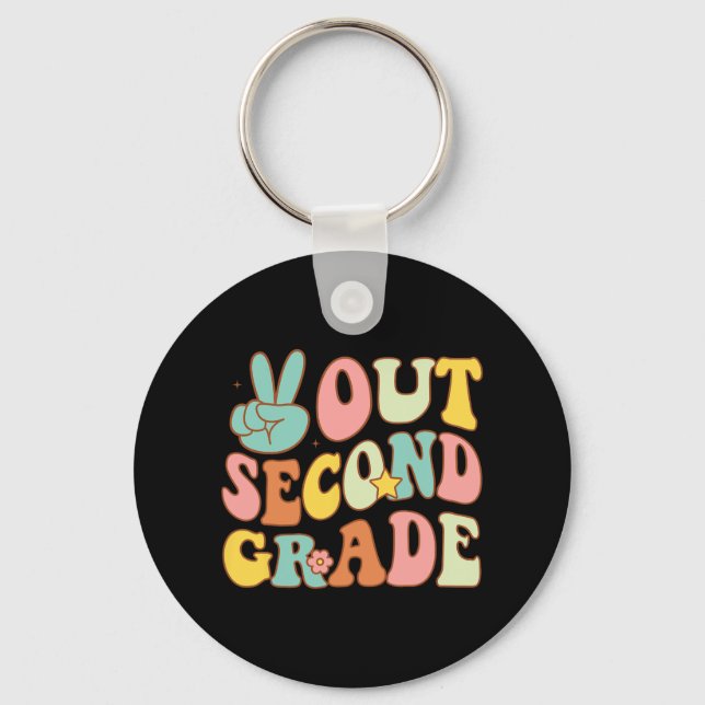 Second Grade Groovy Last Days School 2nd Grade  Key Ring (Front)