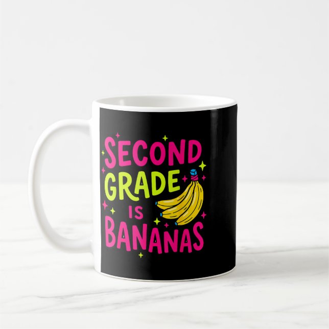 Second Grade Is Bananas Funny Back To School Coffee Mug (Left)