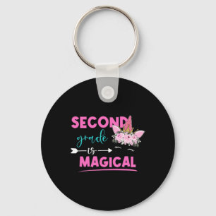 Second Grade Is Magical Unicorn 2nd Grade Teacher Key Ring