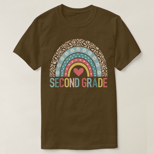 Second Grade Rainbow Back To School 2nd Grade Squa T-Shirt (Design Front)