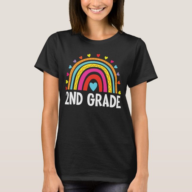 Second Grade Rainbow Back To School Team 2nd Grade T-Shirt (Front)