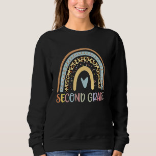 Second Grade Rainbow Leopard Girls Teacher Team 2n Sweatshirt