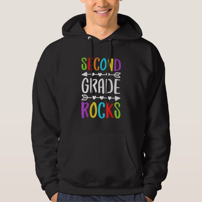 Second Grade Rocks  2nd Grade Back To School  1 Hoodie (Front)