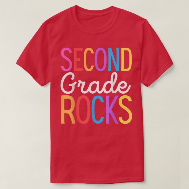 Second Grade Rocks 2nd Grade Back To School T-Shir T-Shirt (Design Front)