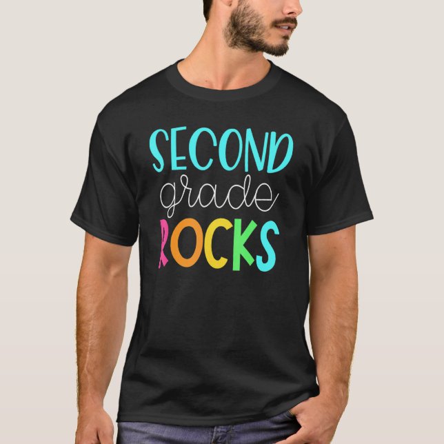 Second Grade Rocks   2nd Grade Back To School T-Shirt (Front)