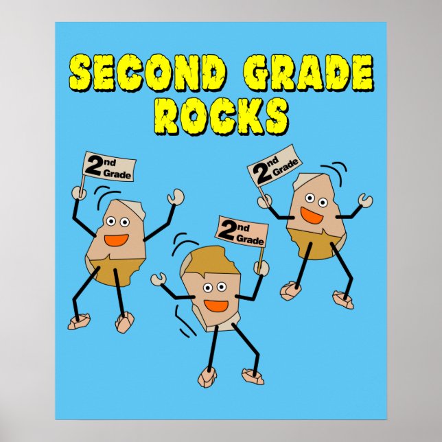 Second Grade Rocks Poster (Front)