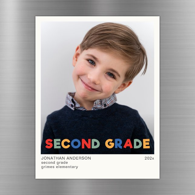 Second Grade School Year Photo Keepsake Magnet (Creator Uploaded)