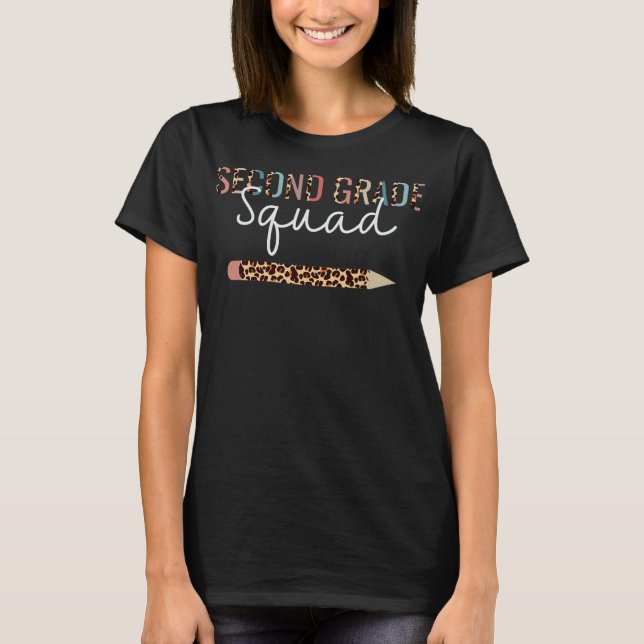Second Grade Squad Back To School Leopard 2nd T-Shirt (Front)
