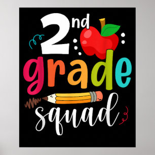 Second Grade Squad Funny Back To School 2nd Grader Poster