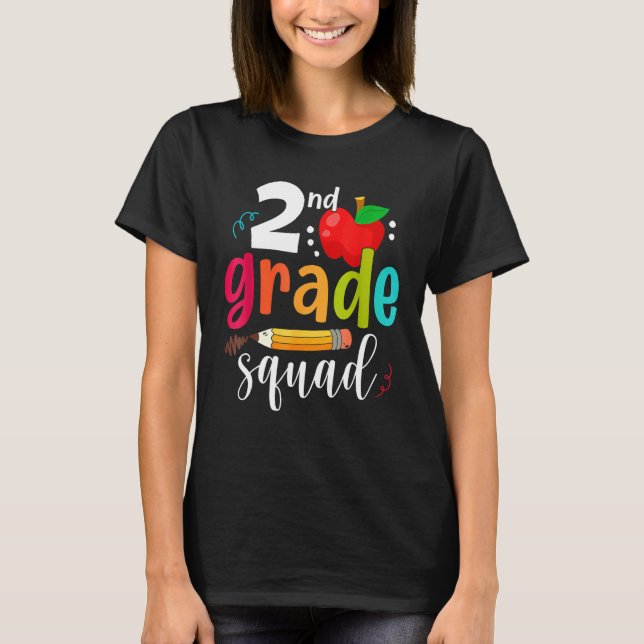 Second Grade Squad Funny Back To School 2nd Grader T-Shirt (Front)