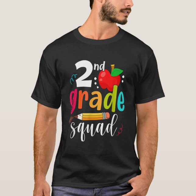 Second Grade Squad Funny Back To School 2nd Grader T-Shirt (Front)