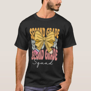 Second Grade Squad Groovy Coquette Bow Cute Back t T-Shirt