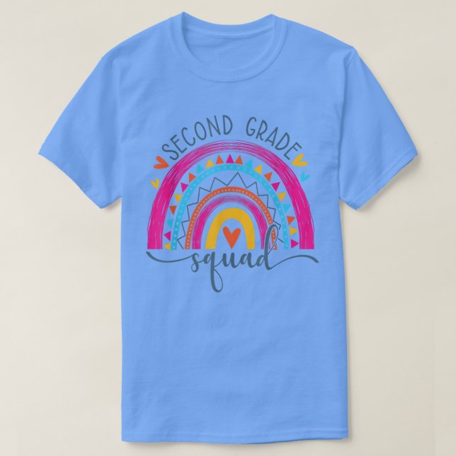 Second Grade Squad Hello First Day Of School Back  T-Shirt (Design Front)