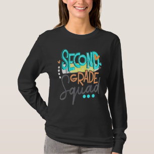 Second Grade Squad Hello First Day Of School Back  T-Shirt
