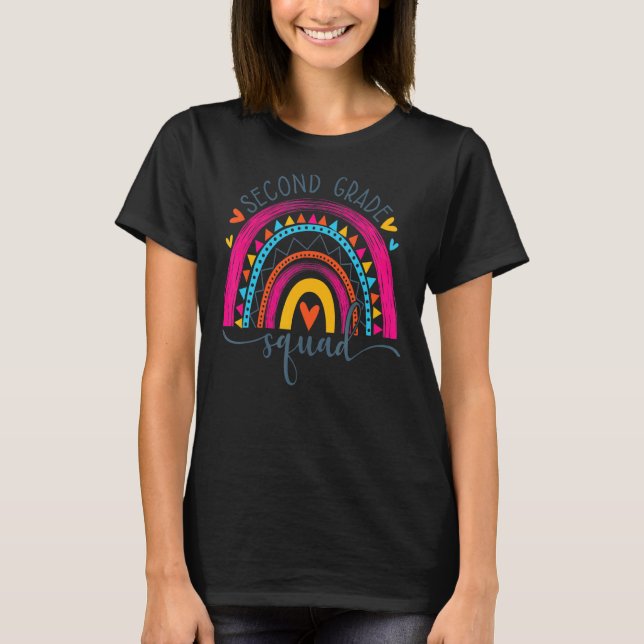 Second Grade Squad Hello First Day Of School Back  T-Shirt (Front)