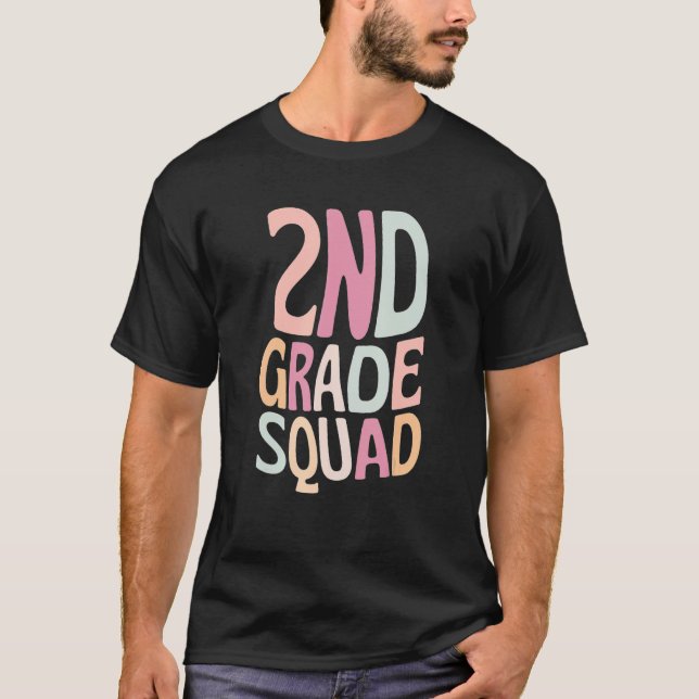 Second Grade Squad Retro Teacher 2nd Grade Student T-Shirt (Front)
