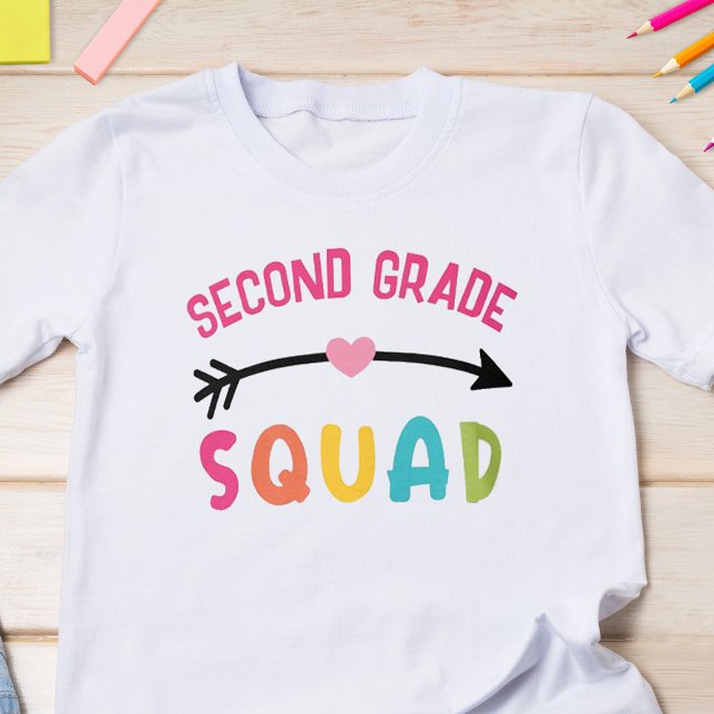 Second Grade Squad School T-Shirt (Start the school year off with some fun with this cute back to school t-shirt.)
