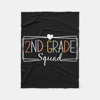 Second Grade Squad Teachers Kids 2nd Grade Byck To Fleece Blanket