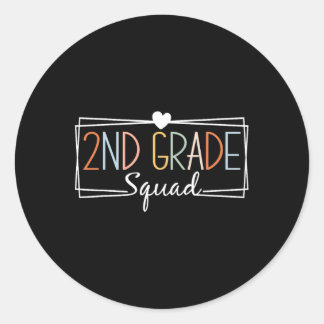 Second Grade Squad Teachers Kids 2nd Grade Ck To S Classic Round Sticker