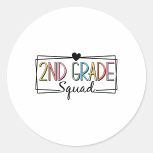 Second Grade Squad Teachers Kids 2nd Grade Ck To S Classic Round Sticker