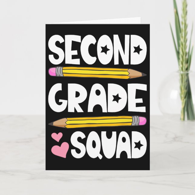 Second Grade Squad Team Byck To School Teacher Stu Card (Front)