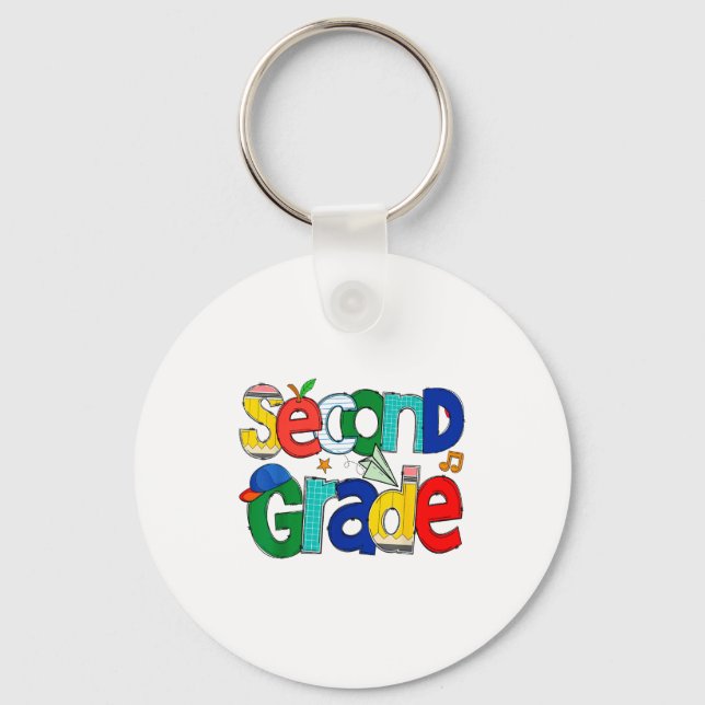 Second Grade Student School Clroom Learning Educat Key Ring (Front)