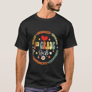 Second Grade Teacher 2nd Grade Rocks Retro 1st Day T-Shirt