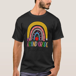 Second Grade Teacher Crayon Rainbow 2nd Grade Back T-Shirt