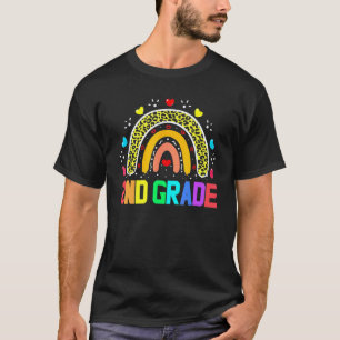 Second Grade Teacher Leopard Rainbow 2nd Grade Tea T-Shirt