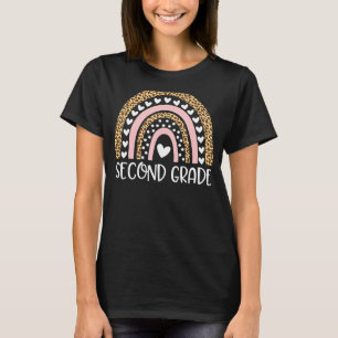 Second Grade Teacher Leopard Rainbow 2nd Grade Tea T-Shirt