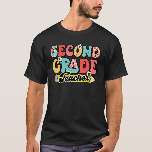 Second Grade Teacher Retro 2nd Grade Back To Schoo T-Shirt (Front)