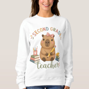 Second Grade Teacher Sweet Capybara Sweatshirt