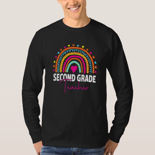 Second Grade Teacher  Team 2nd Grade Squad Rainbow T-Shirt (Front)