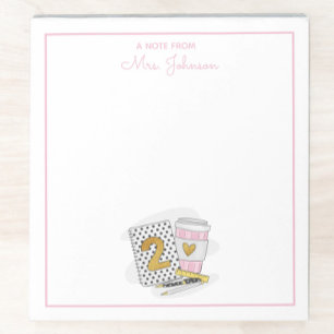 Second Grade Teacher White Teacher Appreciation  Notepad