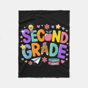 Second Grade Teachers Girls Boys Back To School 2n Fleece Blanket