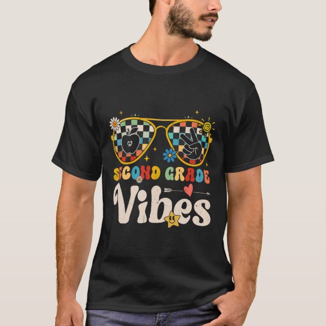 Second Grade Vibes - 2nd Grade Team Retro 1st Day  T-Shirt (Front)