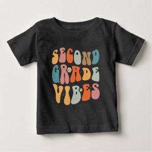 Second Grade Vibes Back To School Groovy School Baby T-Shirt